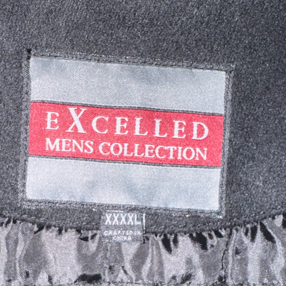 Excelled Men’s Collection Black Bomber Jacket with Leather Sleeves XXXXL - Picture 3 of 16